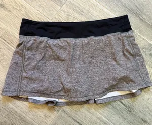 Lululemon Pace Rival Mid Rise Skirt Skort Heather Grey Tennis Women's 10 thumbnail 1