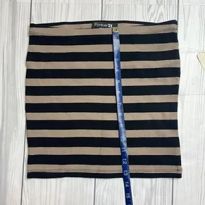 NWT Y2K Vintage Forever 21 Striped Micro Mini Skirt Black and tan medium thumbnail 8