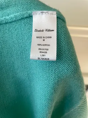 Elisabeth Williams women sweater green size M, very new thumbnail 7