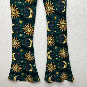 Sun & Moon Flared Leggings Womens Large High Rise Festival Boho Hippie Cosmo thumbnail 8