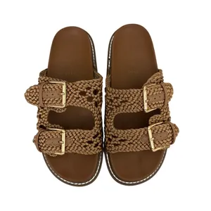 Joie Shoes Slip-On Brown Gold Woven Sandals Size Women's 7 thumbnail 3