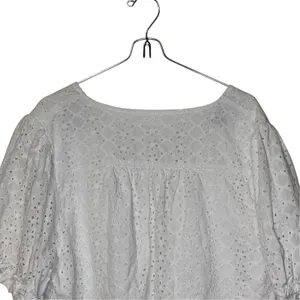 Draper James Womens White Eyelet Puffed Sleeve Peasant V-Neck Blouse XXL thumbnail 10
