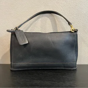 Vintage COACH 9311 Bleecker Demi Mini Hand Pouch Purse Wristlet Black Leather thumbnail 3
