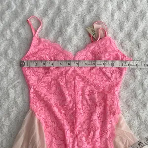 NEW Free People HAH Pink Rose Quartz Maid to Wear Fluttery Lace Bodysuit S thumbnail 7