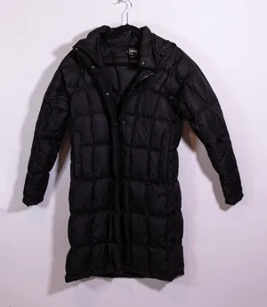 The North Face Women's Quilted Puffer Goose Down Blend Fill Midi Jacket Black S thumbnail 1