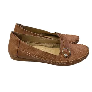 KECOM Women's Floral Textured Casual Brown Embossed Pattern Retro‎ Loafers 8 thumbnail 2