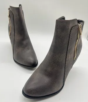 Forever Boots Womens 10 Brown Camila-65 Block‎ Heel Ankle Booties NEW thumbnail 1