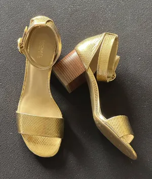 Michael Kors Lena Flex Mid Embossed Metallic Leather Sandals – Like New! thumbnail 1