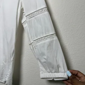 Cleobella Women‎ Cotton Top XS White Boho Lace Tassel Pintuck Cottage Peasant thumbnail 6