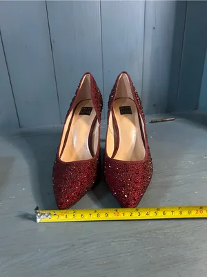 White House Black Market Red Crystal Embellished Pointed Pumps | Size 7 thumbnail 8