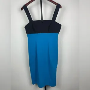 Derek Lam For‎ Design Nation Blue Black Colorblock Sleeveless Bodycon Dress thumbnail 2