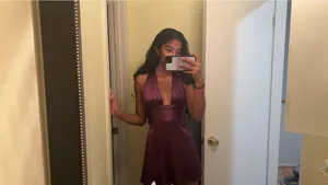 Lucy in the Sky Waverly Satin Dress Purple Homecoming Dress thumbnail 2