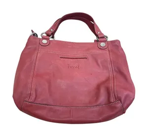Fossil Vintage Womans Red Leather Handbag Clutch With Dual Handles SKU8148 thumbnail 1