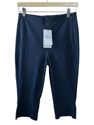 Theory Capri Pants in Nocturne Navy Blue Size 6 NWT Quiet Luxury Preppy thumbnail 3