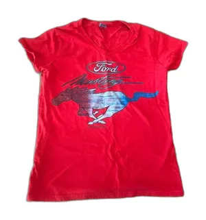 Gildan red mustang womens‎ tshirt size medium thumbnail 1