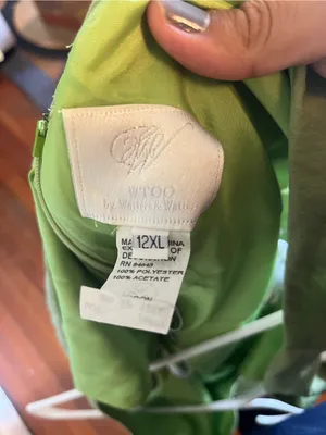 Wtoo Light Green V-Neck Maxi Dress with Waist Tie thumbnail 6