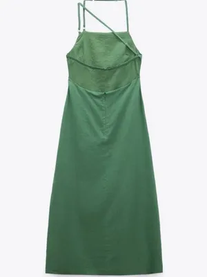 Zara Linen Blend Strappy Midi Dress thumbnail 6
