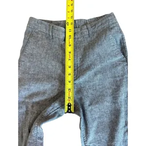 Uniqlo Linen Cotton Blend Tapered Trouser Pants Gray Womens Size XS thumbnail 6
