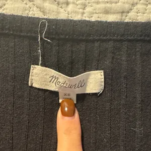 Madewell Black Ribbed Button-Down Shirt thumbnail 2