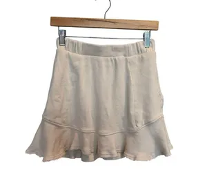 Free People Beach FP Flounce Ruffle Raw Hem Mini Skirt Women’s Size M Cream thumbnail 2