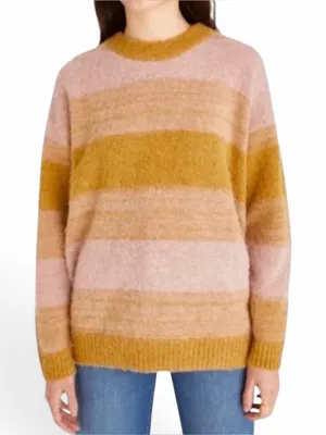 MADEWELL Otis‎ Space Dye Striped Alpaca Blend Sweater in Pink Oyster, Medium thumbnail 1
