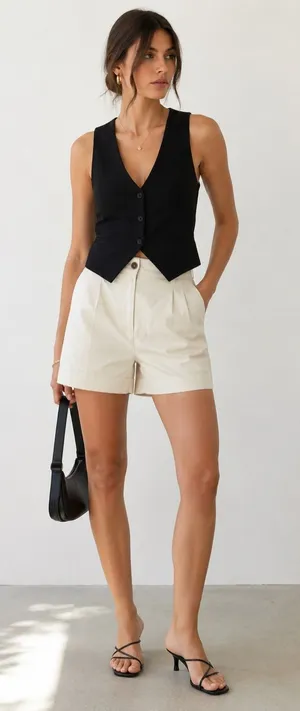 🤍 Zara Off White Tailored Bermuda Shorts NWT | Size 29 | Old Money Style thumbnail 1