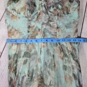 Lulus Most Beautiful Day Sage Multi Floral Print Organza Maxi Dress Large NWT thumbnail 12