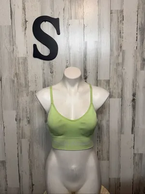 Under Armour Lime Green Seamless Strappy Back Sports Bra Womens Size Small Padde thumbnail 3