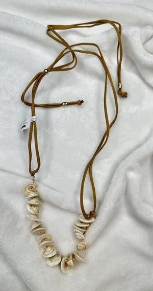 NEW Free People Heatwaves Choker in Top Shell Leather Suede Bohemian Chunky thumbnail 1