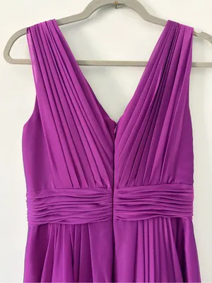 JS Collections Purple Sleeveless Chiffon V Neck A Line Formal Maxi Gown 6 thumbnail 7