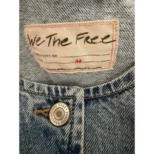 Free People We The Free Aimee Denim Long Vest‎ Ultra Light Beam Women's Size Med thumbnail 11