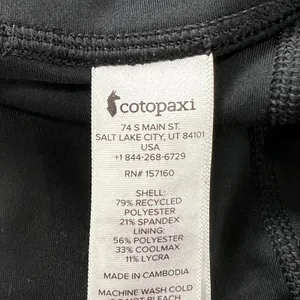 Cotopaxi Cerro Travel Tight Womens L Black High Rise 5-Pocket Hiking Leggings thumbnail 7