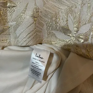 LULUS Shine for Us Cream Metallic Tropical Jacquard Mini Dress thumbnail 6