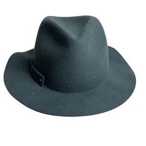 Anthropologie Women's Blue Wool‎ Fedora Hat One Size Travel Friendly thumbnail 6