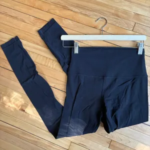 Lululemon full length black athletic leggings women's size 6 pilling flaws thumbnail 1