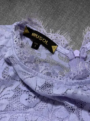 Miusol Lavender Lace Chiffon A-Line Formal Maxi Dress Size 9 thumbnail 3