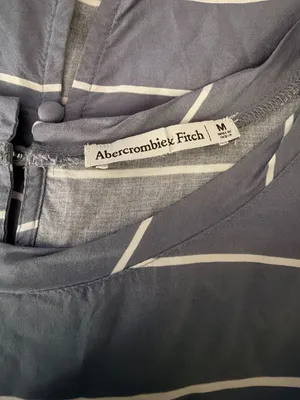 Abercrombie & Fitch Short Sleeve Blue and White Top Medium thumbnail 2