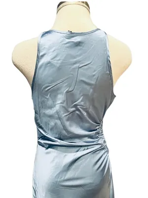 Lulus Cherita Periwinkle Blue Satin Cutout Maxi Dress Size Small NWT thumbnail 11