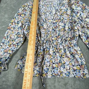 VTG Abercrombie & Fitch Peasant Top Women‎ XS Cottagecore 90s Romantic V-Neck thumbnail 6
