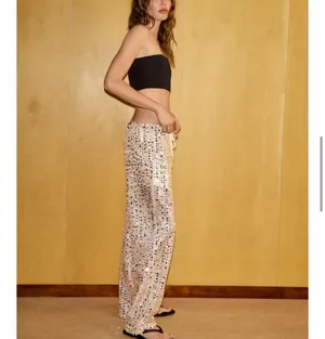 Zara flowy sequin pants. S thumbnail 5