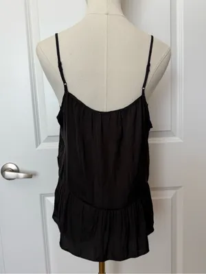 LC Lauren Conrad Black Sequin Lace Camisole Tank Top Medium Peplum Whimsigoth thumbnail 2