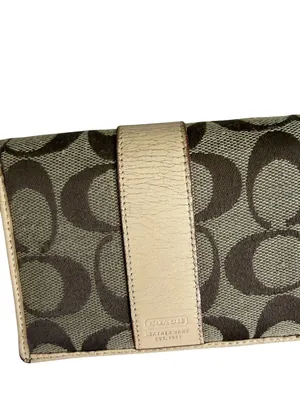 COACH Vintage Beige Logo Snap Wallet Womens thumbnail 8