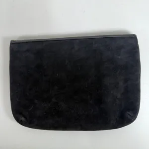Anne Klein Clutch Bag Black Suede Leather Crossbody Vintage Lion Logo 90s thumbnail 5