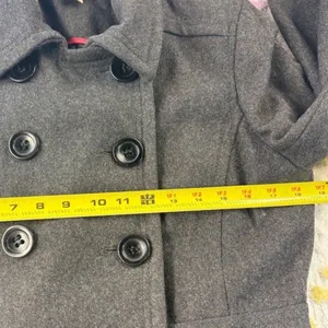 American Rag Co vtg Womens Double Breasted‎ Peacoat Gray Wool Blend Size Medium thumbnail 5