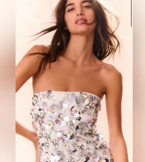 LoveShackFancy Deja Embellished Mini Dress thumbnail 2