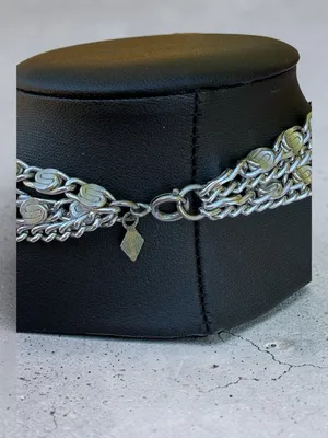 Sarah Coventry Vintage Silver Layered‎ Chain Necklace Bracelet Set Logo S Links thumbnail 9