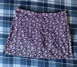 Tranquility by Colorado Clothing Burgundy Floral Mini Skirt thumbnail 1