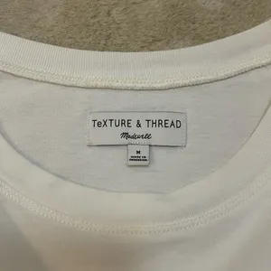 Madewell Hem & Thread White Holepunch Mix Flutter Top women’s size medium thumbnail 5