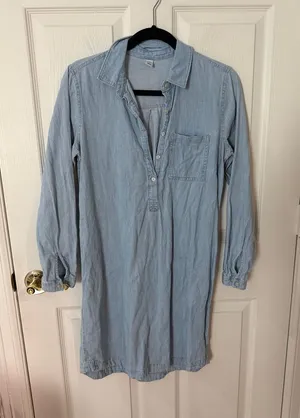 Light Blue Denim Shirt Dress old navy oversized small thumbnail 1