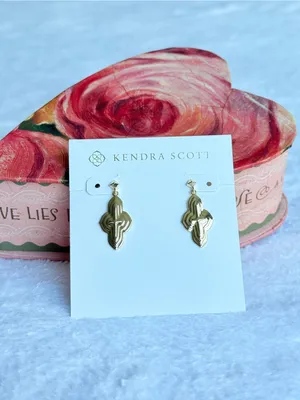 Kendra Scott Abbie drop earrings in gold metal thumbnail 2